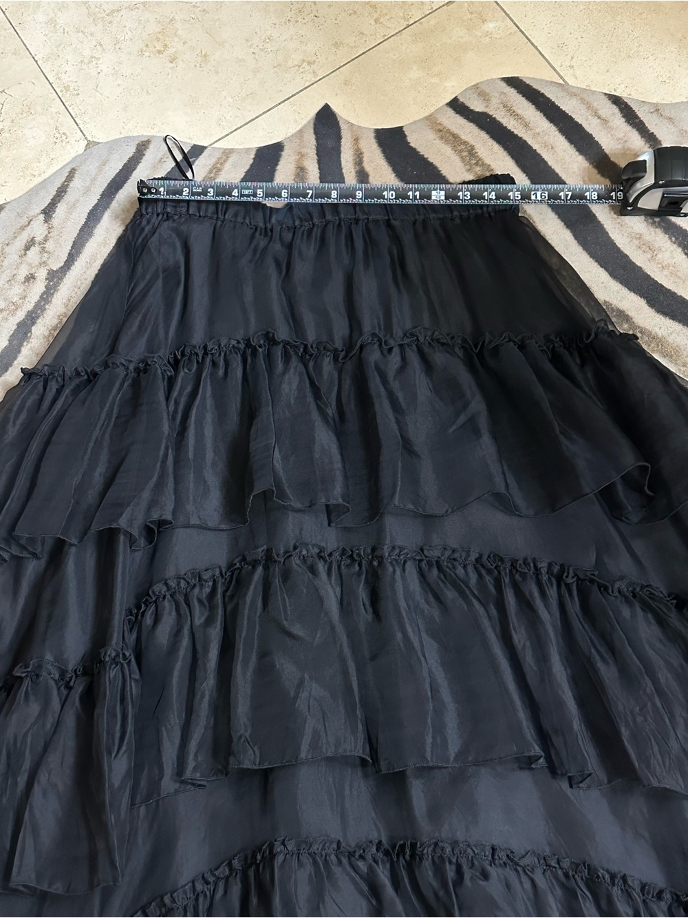 P.A.R.O.S.H. Black Silk Tiered Ruffle High and Low Maxi Skirt Women's Size  XL🌸 - Picture 11 of 13